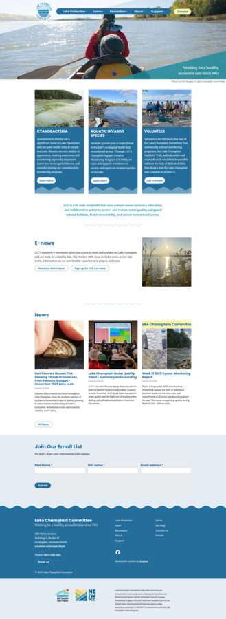 web development for the Lake Champlain Committee